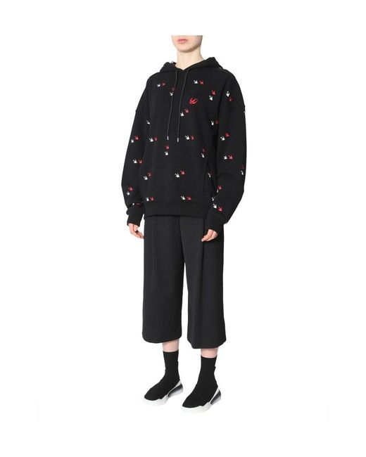 McQ Alexander McQueen Black Swallow Printed Sweater