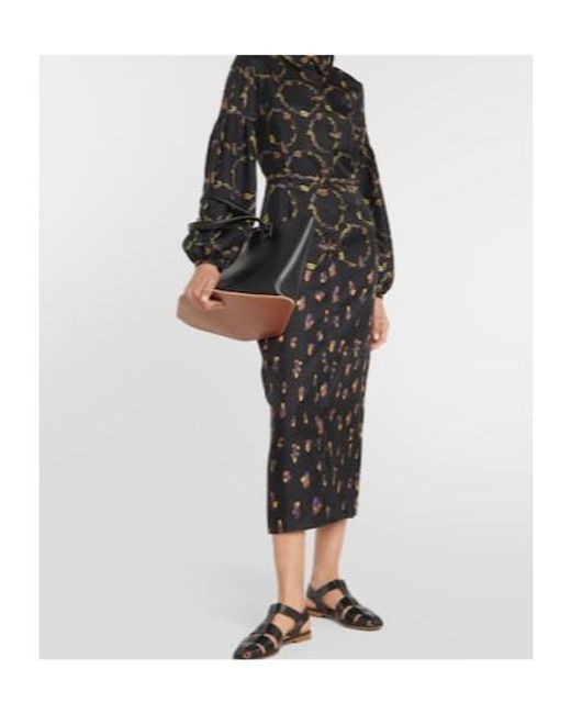 Gabriela Hearst Black Printed Silk Twill Maxi Dress