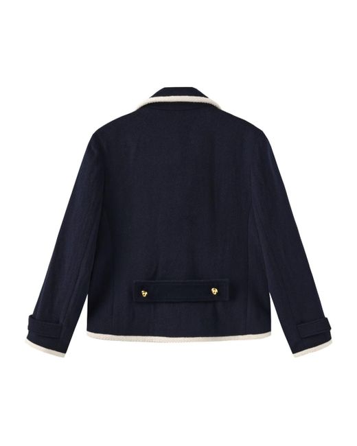 Marissa Chiara Blue Double-Breasted Casual Jacket