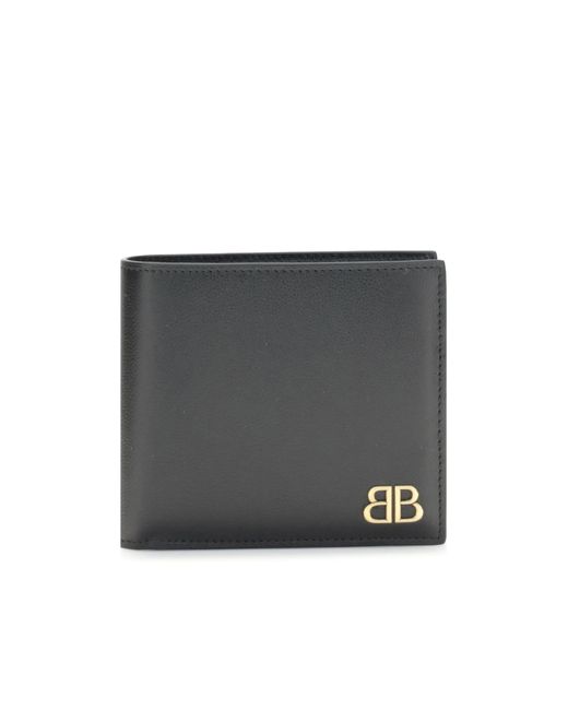Balenciaga Gray Bb-Logo Leather Wallet for men