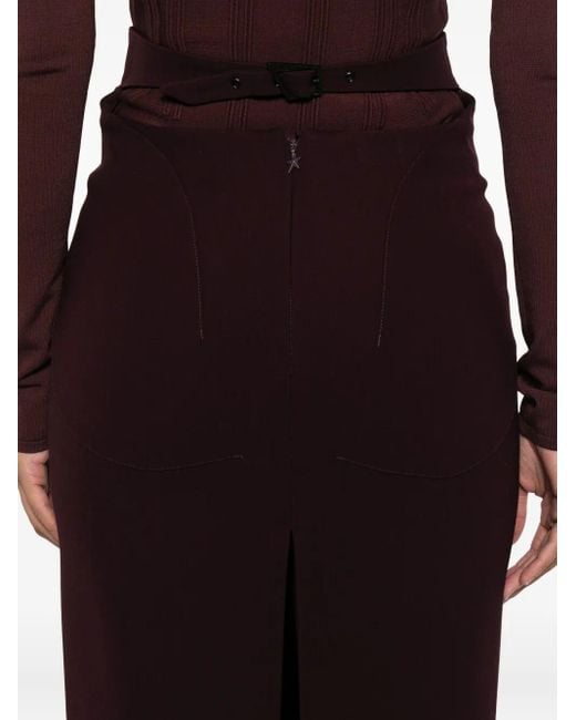 Mugler Black Buckle-Detailed Pencil Skirt