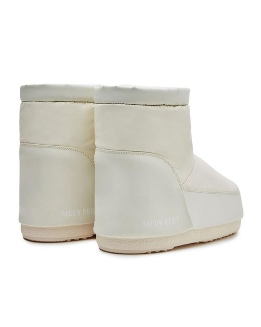 Moon Boot Gray Icon No-Lace Logo-Printed Boots for men