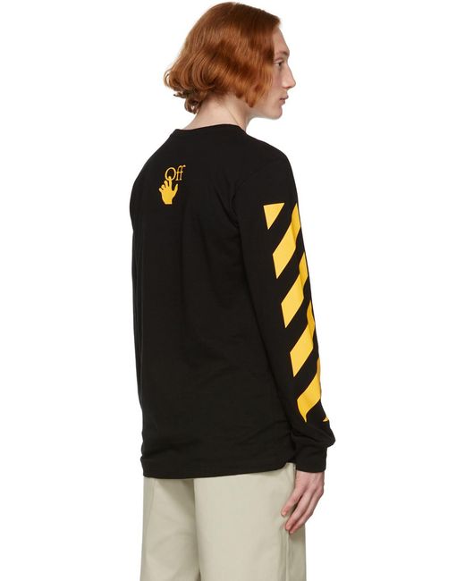 Off-White c/o Virgil Abloh Black Crewneck Long-Sleeved T-Shirt for men