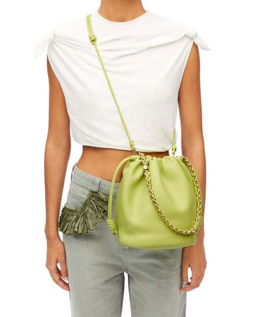 Loewe Yellow Chain Strap Bucket Shoulder Bag