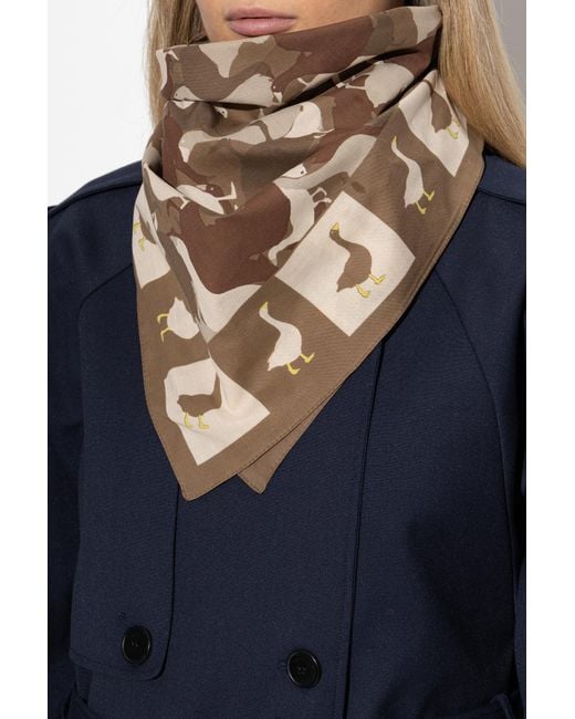 Moschino Brown Duck Print Scarf for men