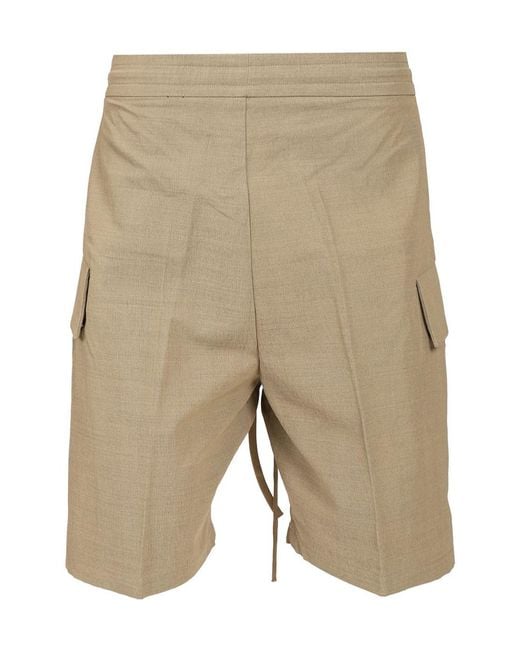 Fear Of God Natural Logo-Patch Drawstring Cargo Shorts for men