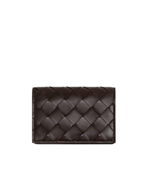 Bottega Veneta Brown Intrecciato Business Card Case