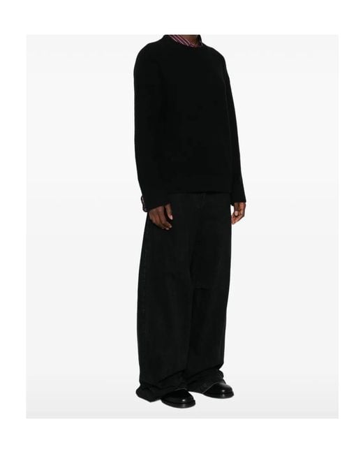 Vince Black Crew Neck Ribbed Sweater