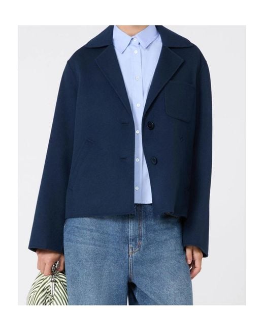 Weekend by Maxmara Blue Wkdpelota Button-Up Cropped Jacket