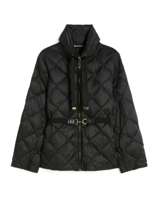 Max Mara Black The Cube Belted High Neck Jacket
