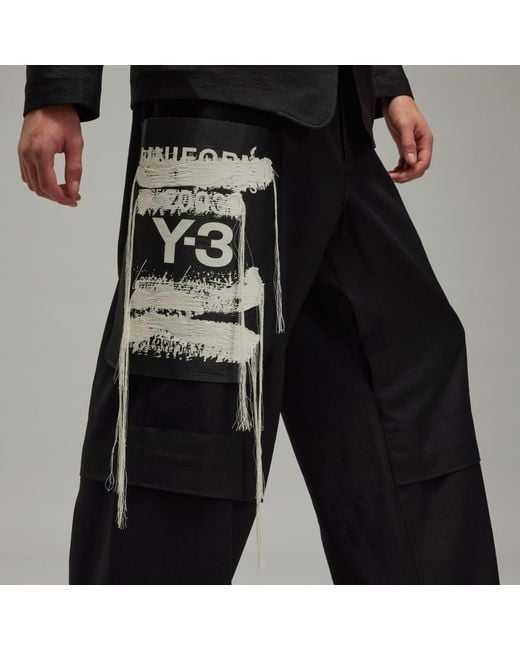Y-3 Black Sport Uniform Belted Waist Trousers for men