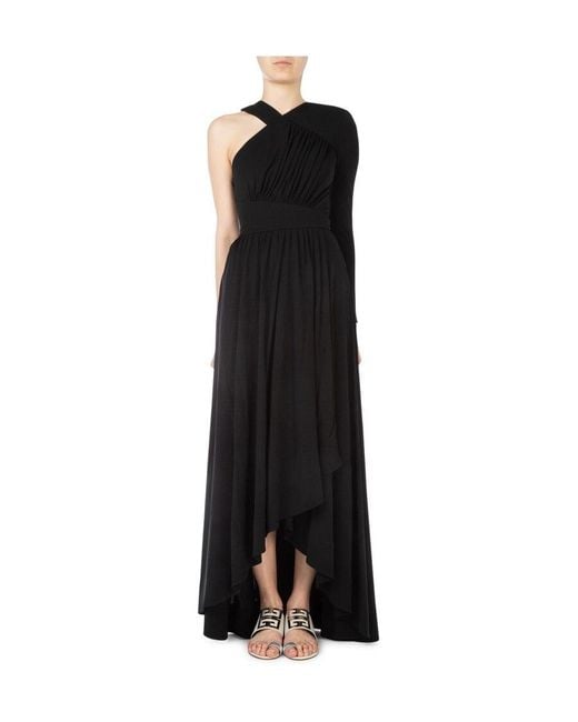 Givenchy Black Asymmetric Maxi Gown