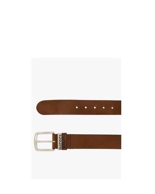 DIESEL Brown Logo B Visible Belt for men