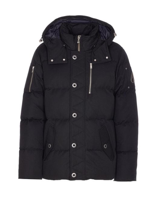 Moose Knuckles Blue Removable-Hood Quilted Coat for men