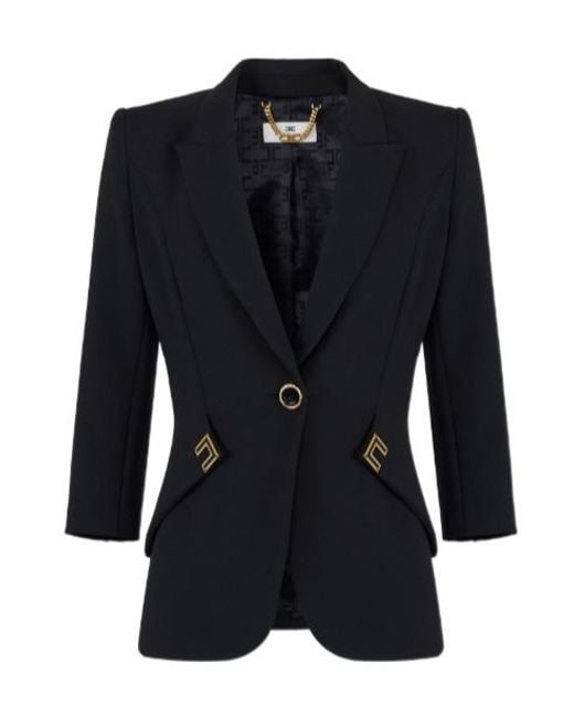 Elisabetta Franchi Purple Single-Breasted Jacket