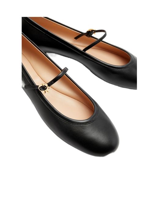 Gianvito Rossi Black Leather Ballet Flats