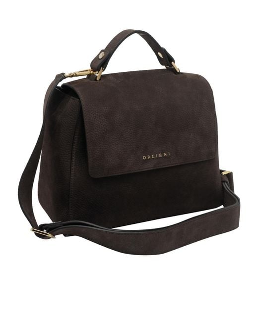 Orciani Black Sveva Top Handle Shoulder Bag