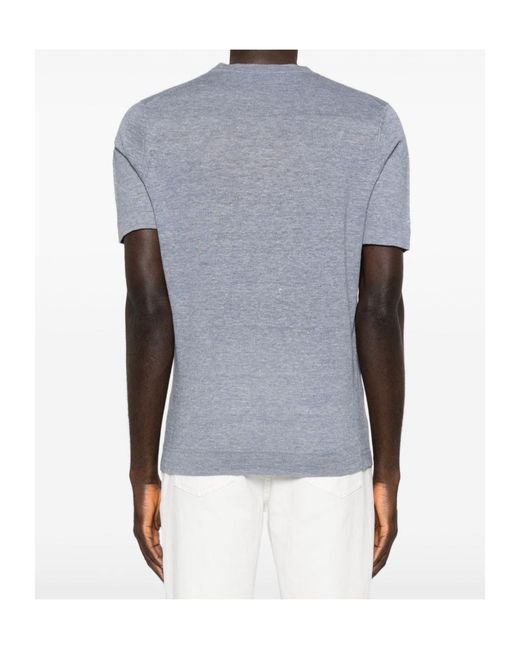 Brunello Cucinelli Gray Short-Sleeve Ribbed T-Shirt for men