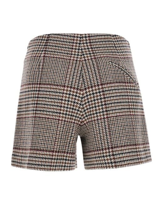 FEDERICA TOSI Gray Glen Plaid Tailored Shorts