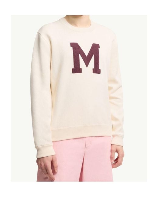 Moncler White Monogram Cotton Blend Sweater for men