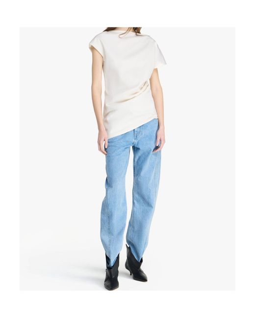 J.W. Anderson White Jw Anderson Lace Panelled Asymmetric Blouse