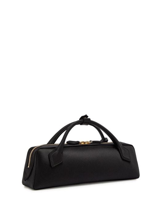 Alaïa Black Satin Hand Clutch