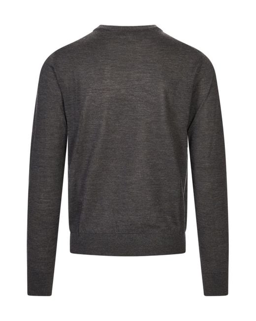 Canali Gray Long-Sleeved Pullover for men