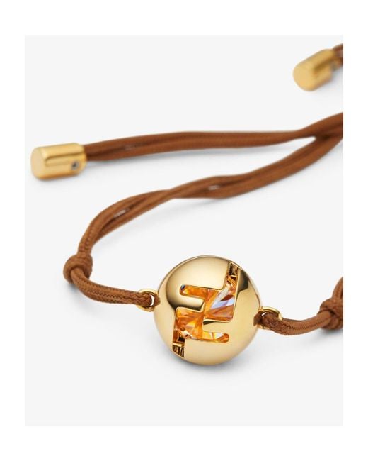 Fendi Brown Sphera Embellisshed Bracelet