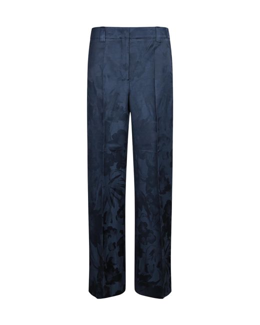 Incotex Blue Floral-Print Trousers