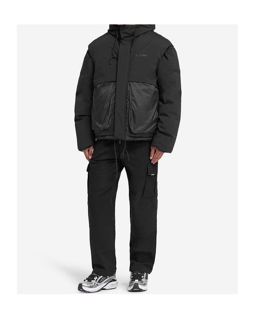 Represent Black Hooded Puffer Jacket for men
