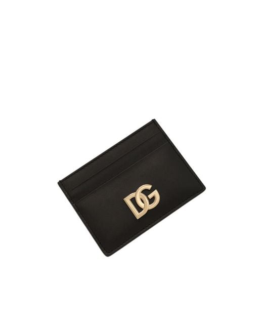Dolce & Gabbana Black Classic Logo Plaque Cardholder
