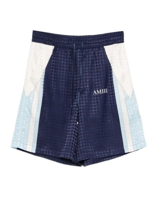 Amiri Blue Ma Quad Panel Jacquard Shorts for men