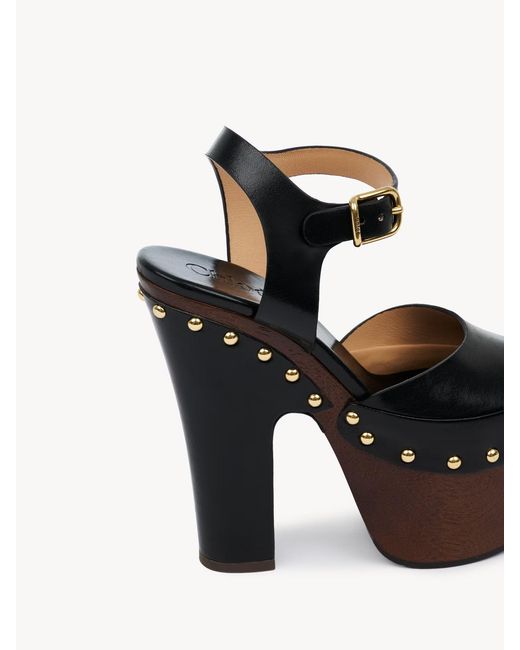 Chloé Black Chloé Meret Studded Platform Clogs