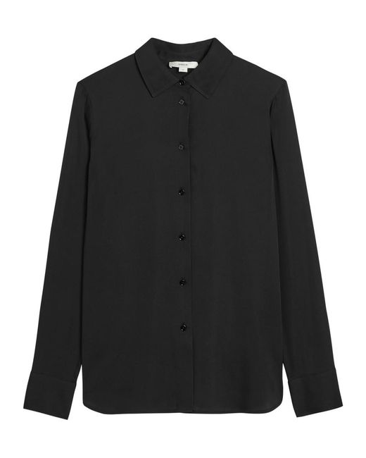 Vince Black Stretch-Silk Shirt