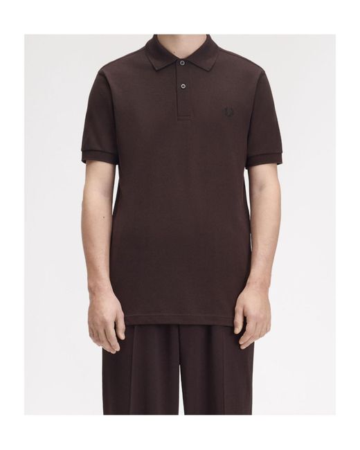 Fred Perry Brown Short-Sleeved Polo Shirt for men