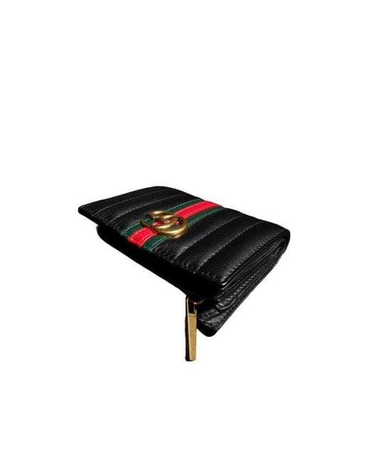 Gucci Black Gg Marmont Small Wallet