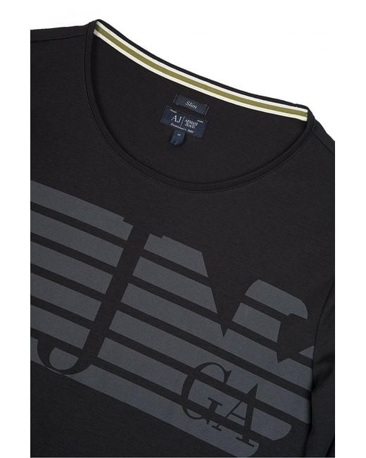 Armani Jeans Black Logo Details T-Shirt for men