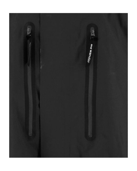 And Wander Black Hooded Zip-Pocket Coat for men