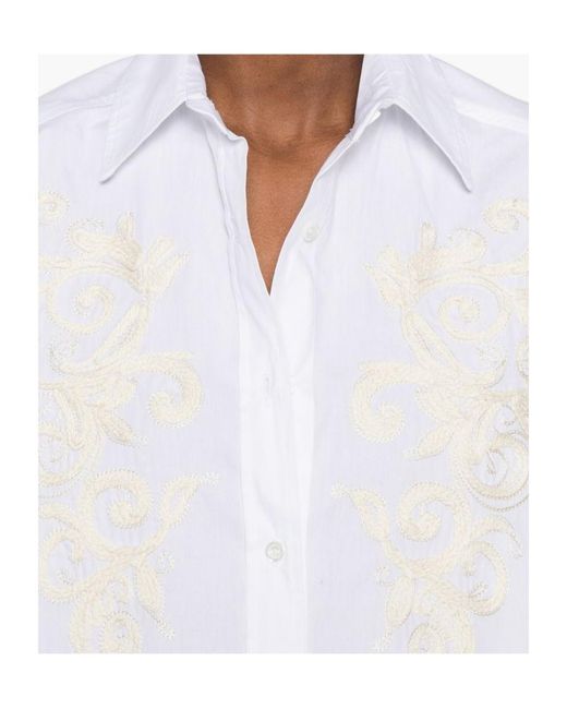 ERMANNO FIRENZE White Embroidered Classic Shirt