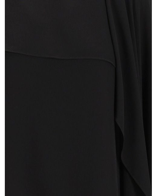 MM6 by Maison Margiela Black Asymmetric Draped-Panel Blouse