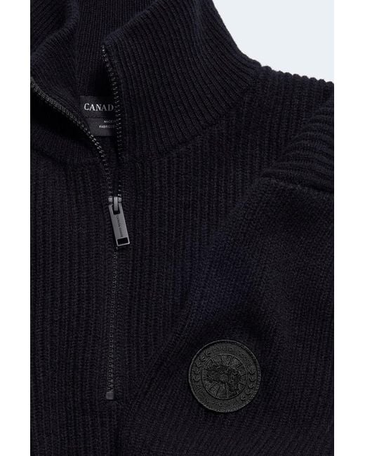 Canada Goose Blue Mckinney Knit Quarter Zip for men