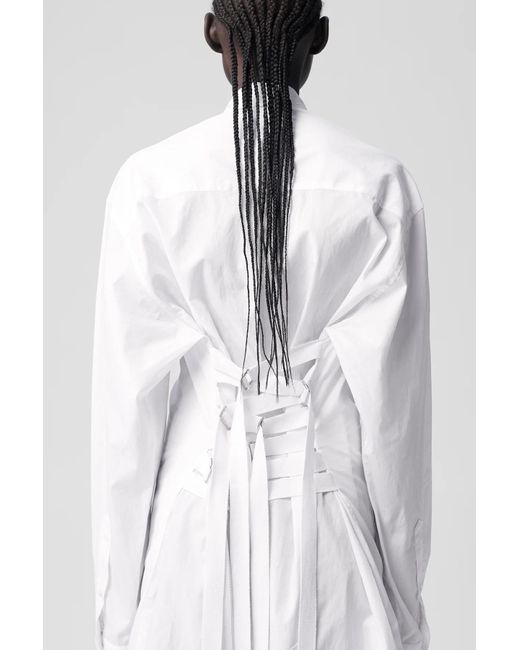 Ann Demeulemeester White Dete Long Pocket Shirt