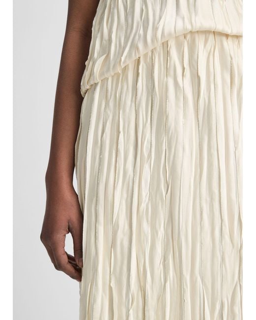 Vince Natural Crushed Satin Bias Skirt