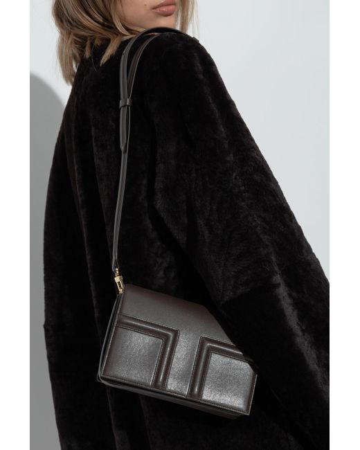 Totême Black Totême T-Flap Mini Crossbody Bag