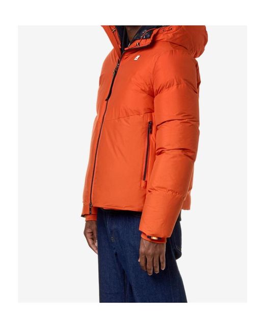 K-Way Orange Hugol Thermo Soft Touch Hooded Jacket for men