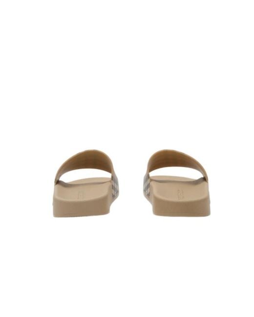 Burberry Brown Check Rubber Slide Sandals