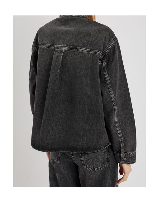 Anine Bing Black Paxton Washed Denim Shirt