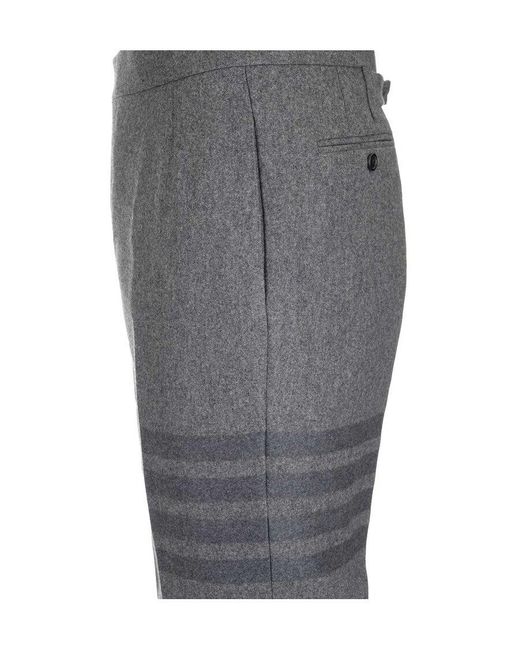Thom Browne Gray Tonal -Bar Flannel Trousers for men