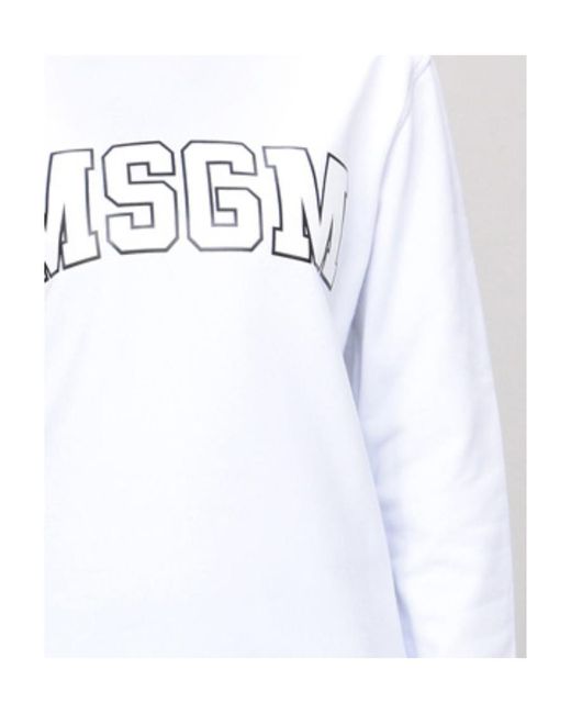 MSGM White Logo Hoodie