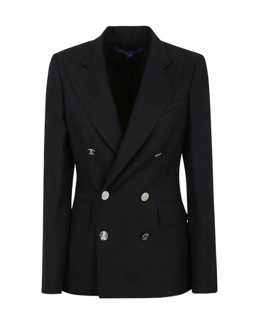 Ralph Lauren Black Double-Breasted Long-Sleeved Blazer